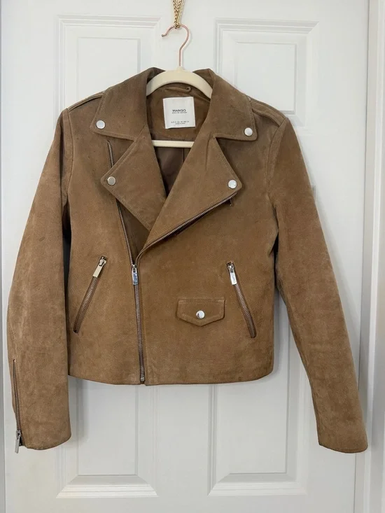 Mango Suede Biker Jacket in Camel - Picture 13 of 13